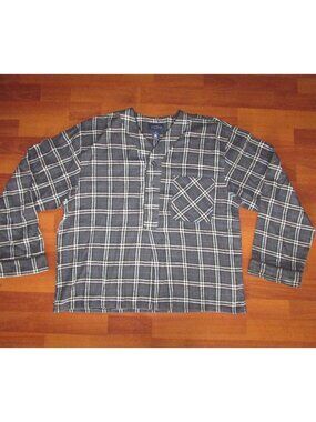Club Room Grey Flannel Plaid PJ Top - Med